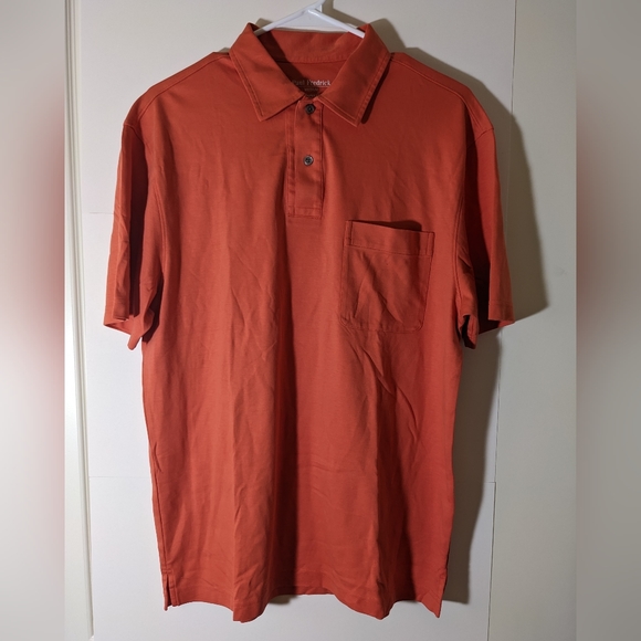 Paul Fredrick Orange Polo, Men's Medium - Picture 1 of 7